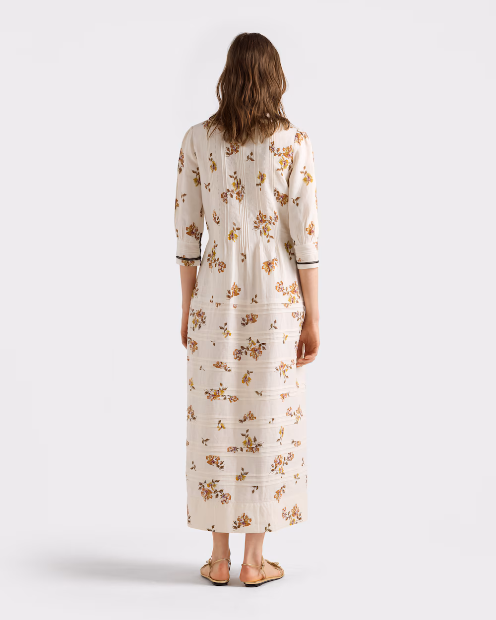 Robe longue en lin imprimé
