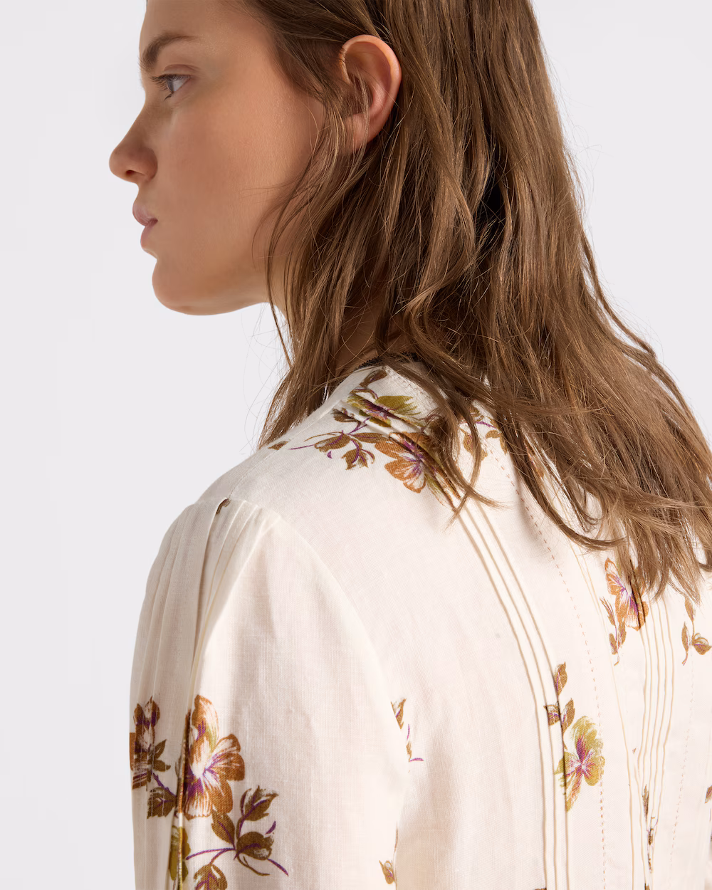Robe longue en lin imprimé