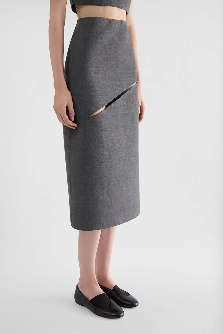 Jupe en twill de laine