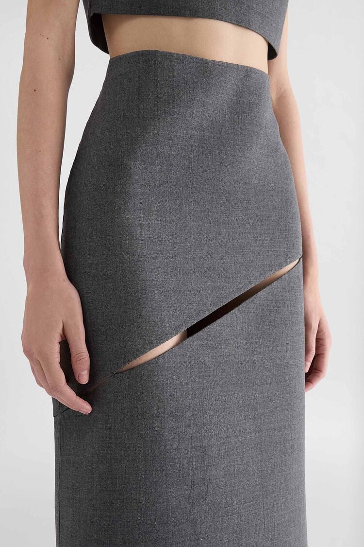 Jupe en twill de laine