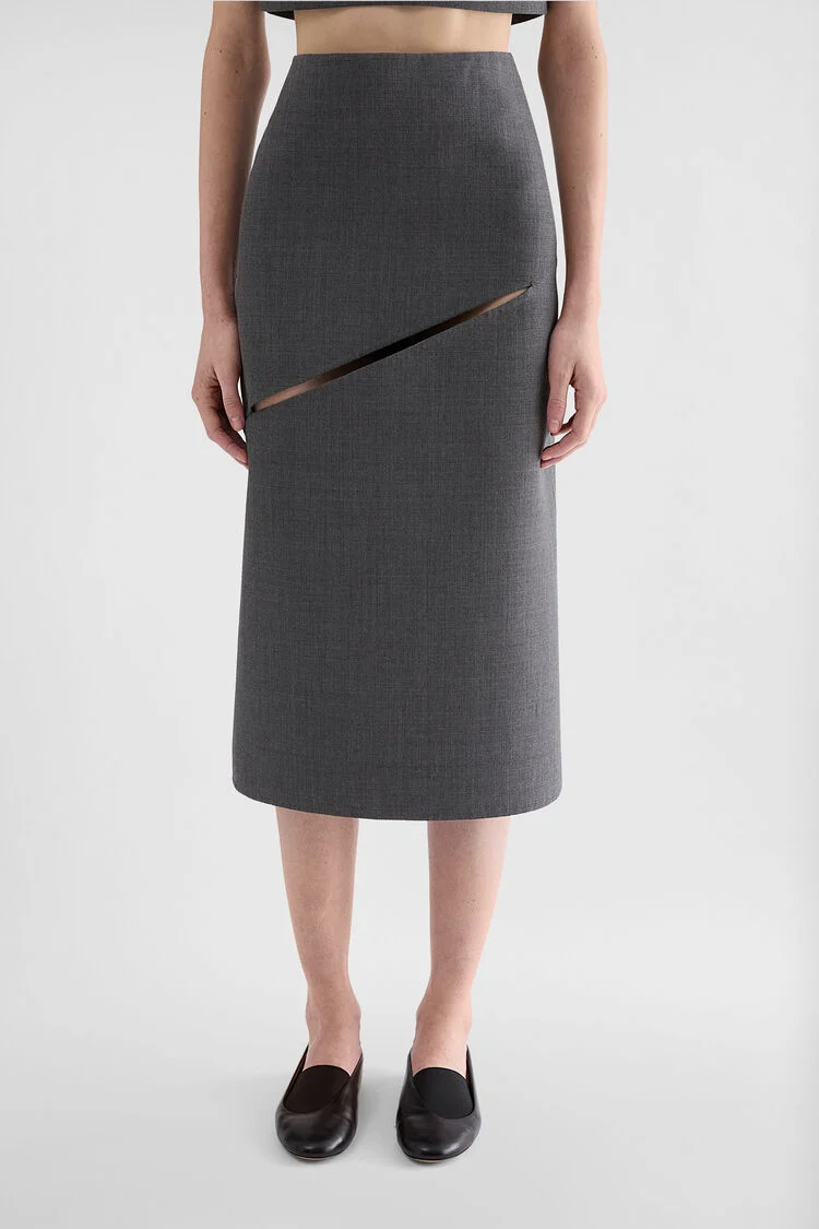 Jupe en twill de laine
