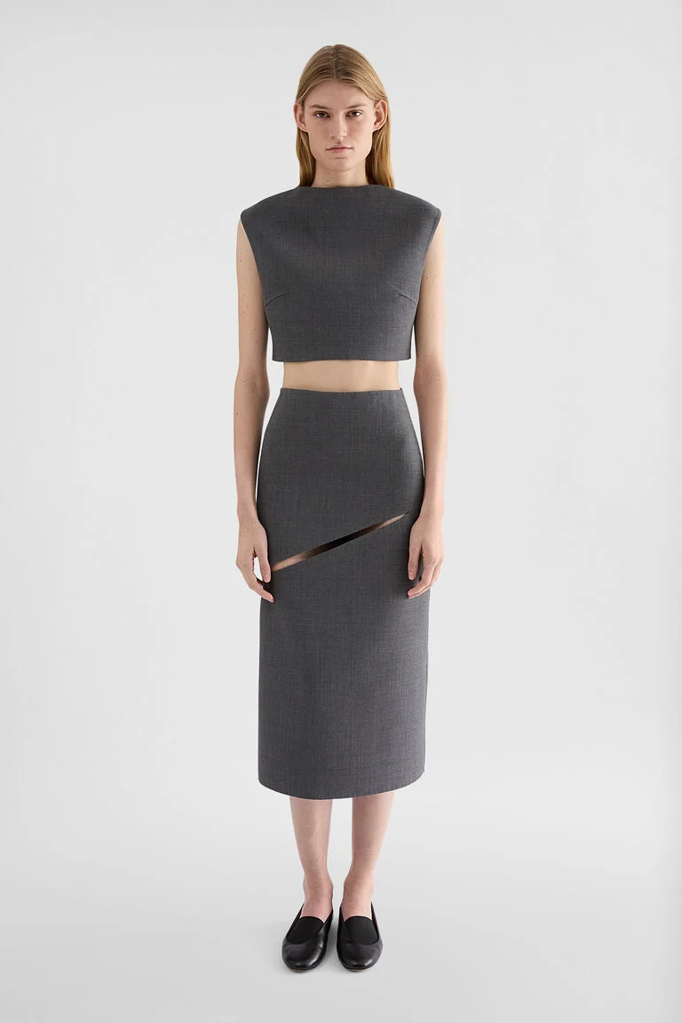 Jupe en twill de laine